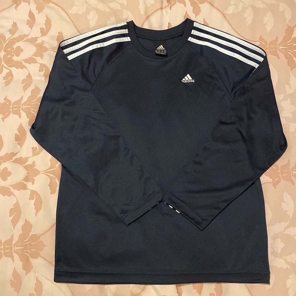 Adidas long sleeve athletic shirt. Boys size L. Excellent used condition